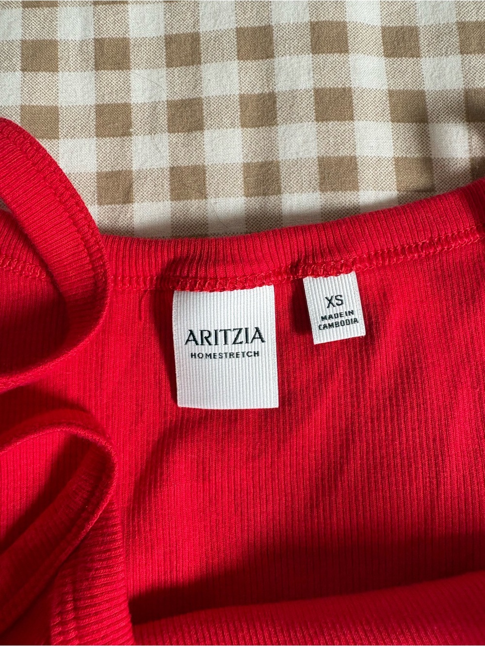 Aritzia Red Homestretch Ribbed Tank Top - Picture 3 of 3